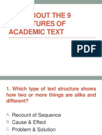 Quiz About The 9 Structures of Academic Text