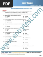 Agriculture and Vet Unary Sample Admission Test 01 PDF