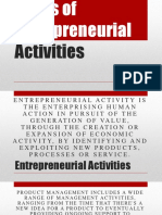 Types of Entrepreneural Activities