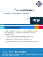 Introduction To Research: Developing Appreciation For Research