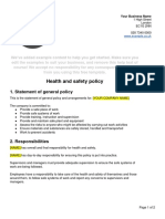 Health Safety Policy Template