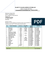 Penawaran harga material untuk proyek PT WIKA