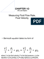 Chapter 1O: Measuring Fluid Flow Rate, Fluid Velocity