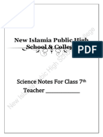 New Islamia Public High School & College: Science Notes For Class 7 Teacher