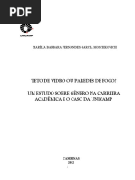 Moschkovich, Marilia. Teto de Vidro Ou Paredes de Fogo. Um Estudo Sobre Gênero Na Carreira Acadêmica e o Caso Da Unicamp. Dissertaçao