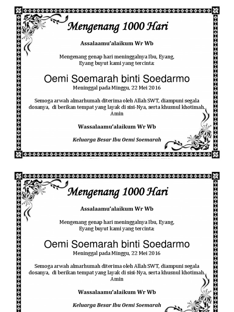 Mengenang 1000 Hari