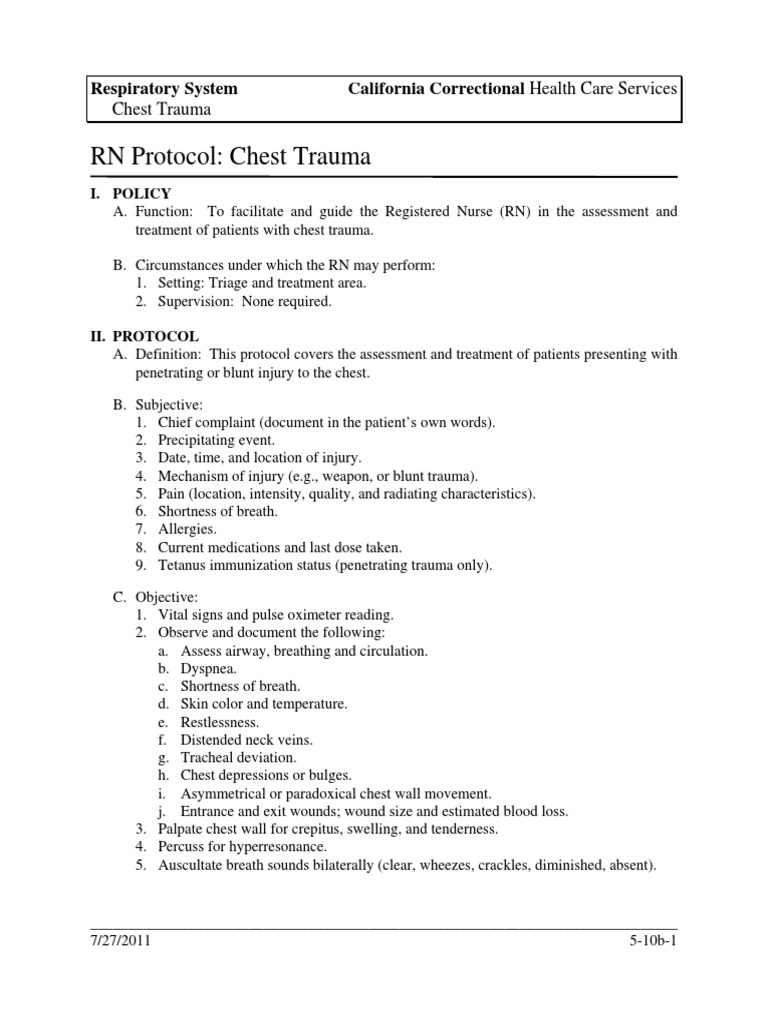 Chest Trauma PDF Major Trauma Thorax
