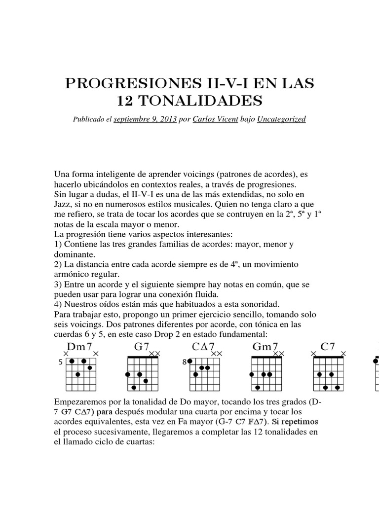 Aprendiendo voicings de acordes a través de la progresión II-V-I en las ...