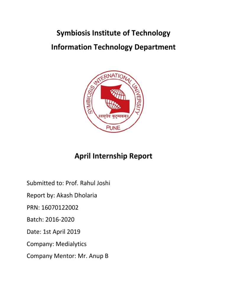 April Internship Report on Data Analysis | PDF | Data Analysis ...