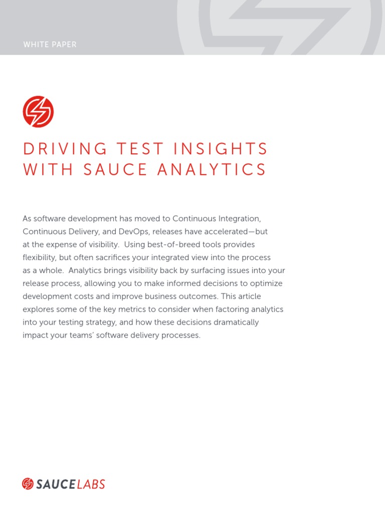 Test Analytics for CI/CD Optimization | PDF | Analytics | Performance ...