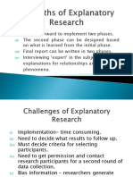 Strengths and Challenges of Explanatory Research