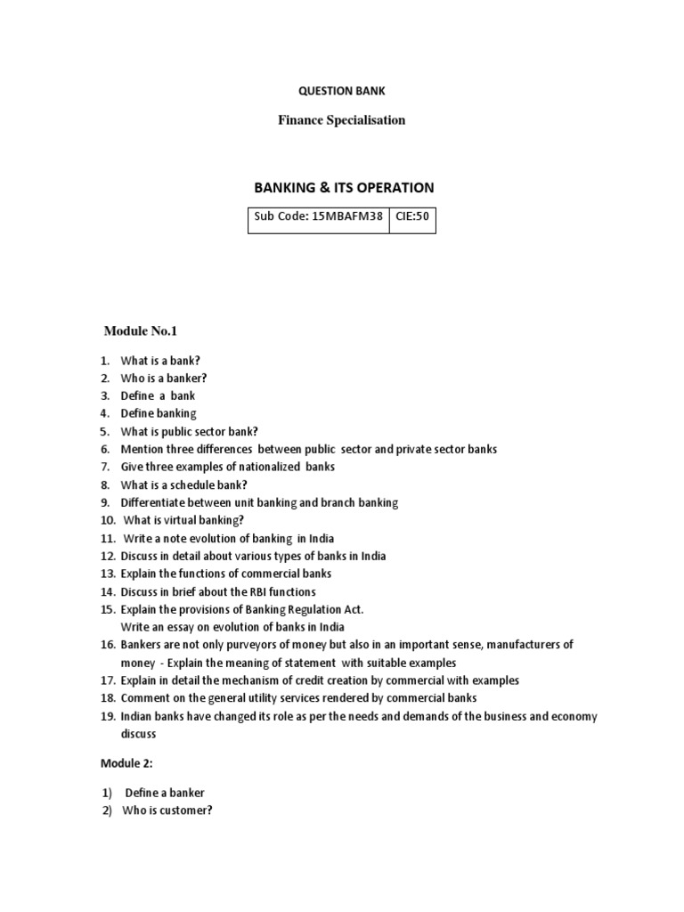 Banking & Its Operation: Finance Specialisation | PDF | Promissory Note ...