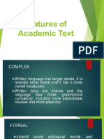 Feature of Academic Text