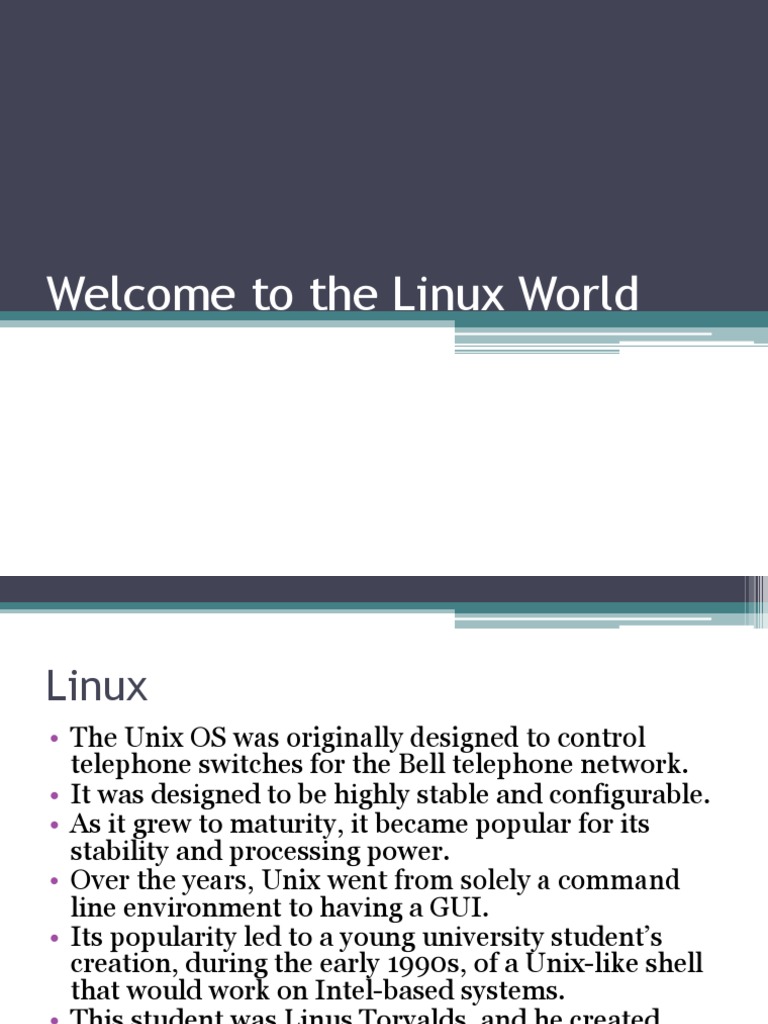 Welcome To The Linux World | PDF | Operating System | Linux