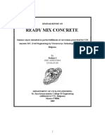 Ready Mix Concrete: Seminar Report On