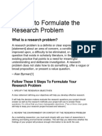 5 Ways To Formulate The Research Problem