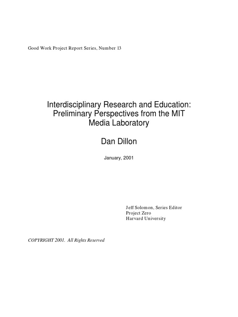 Interdisciplinary Research and Education | PDF | Mind | Interdisciplinarity