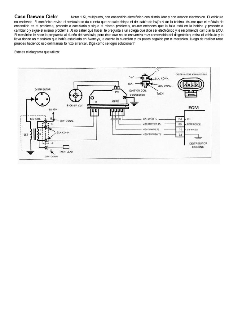 Modulo Encendido Daewoo Racer | PDF | Distribuidor | Propulsión