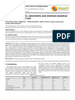 Thermal-Gravimetric, Calorimetric and Chemical Analytical Characterisation of Coal