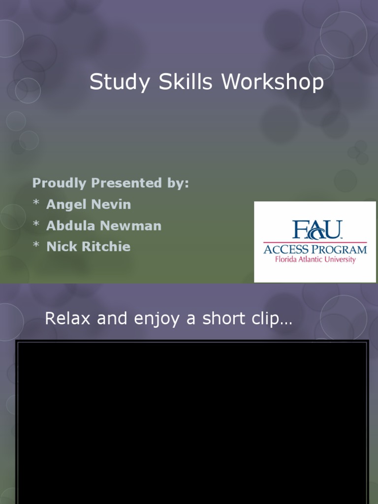 Study Skills Workshop - WEB | PDF | Study Skills | Educational Psychology