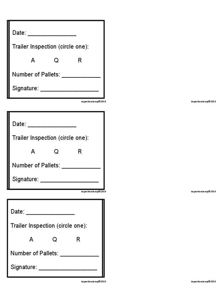 Inspection Stamp | PDF