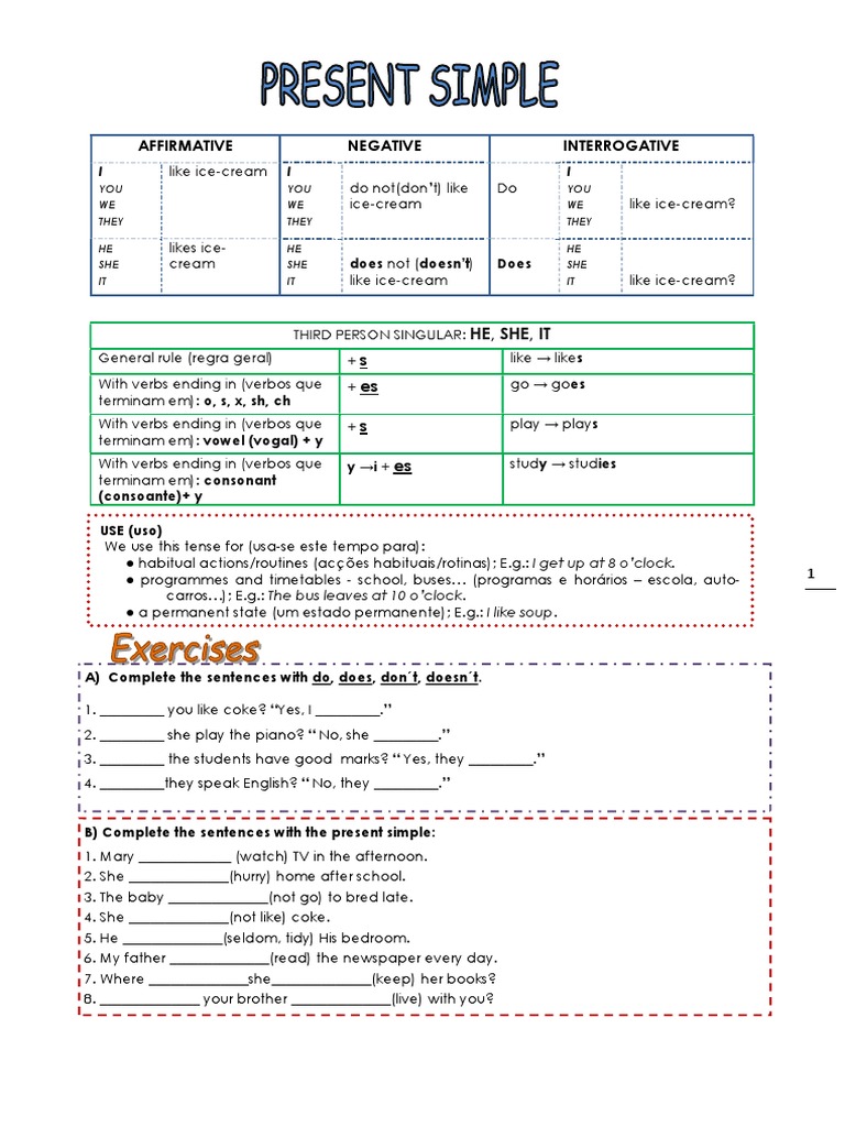Present Simple Daily Routine Time | PDF | Onomastics | Languages