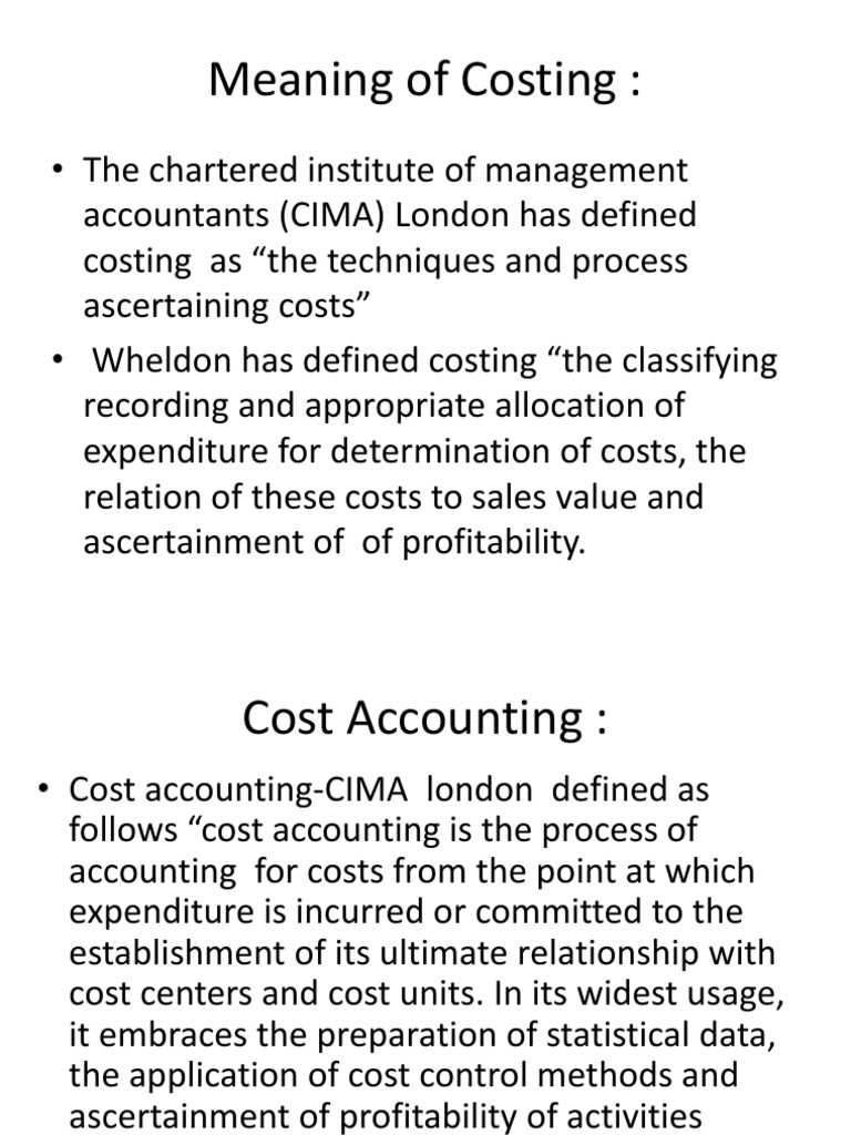 Meaning and Scope of Cost Accounting PDF Cost Accounting Expense