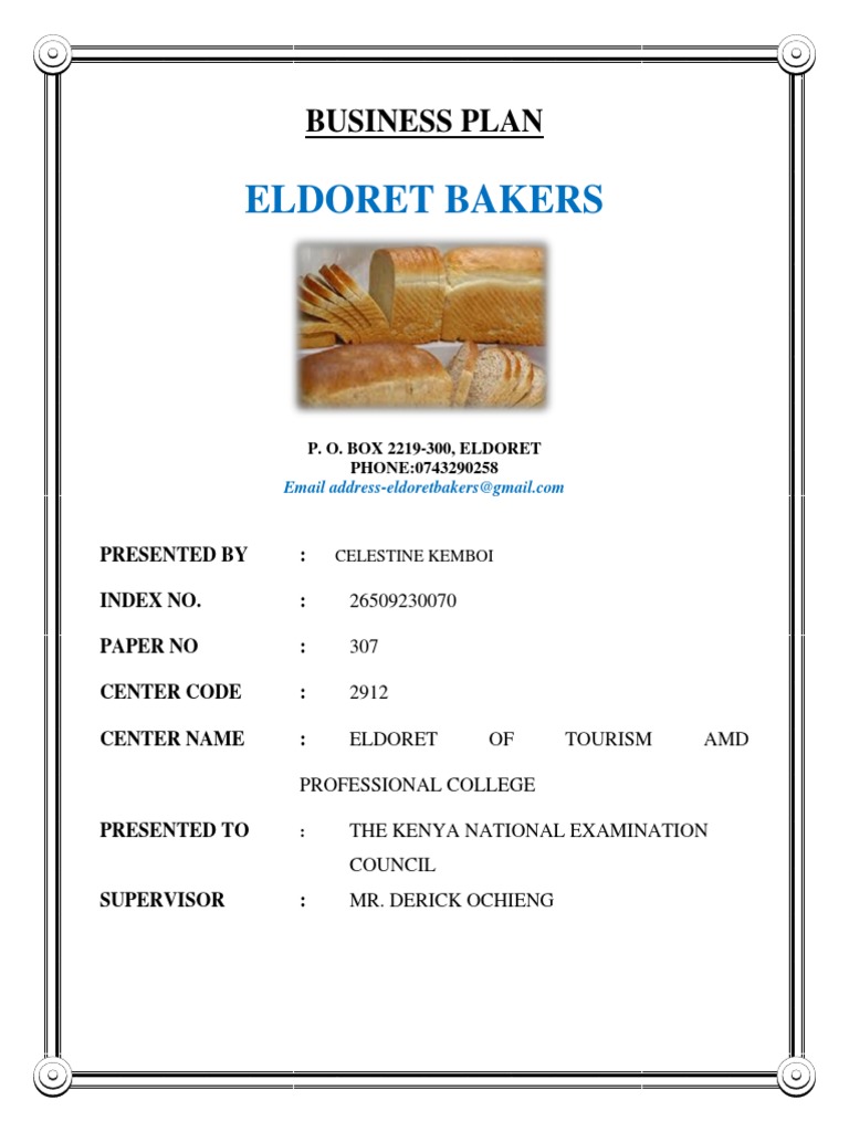 Eldoret Bakery Business Plan PDF Employment Sales