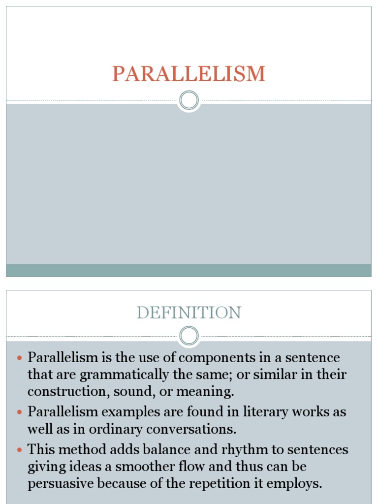 parallelism in literature