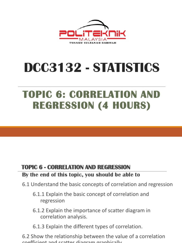 Correlation & Regression Guide | PDF | Scatter Plot | Correlation And ...