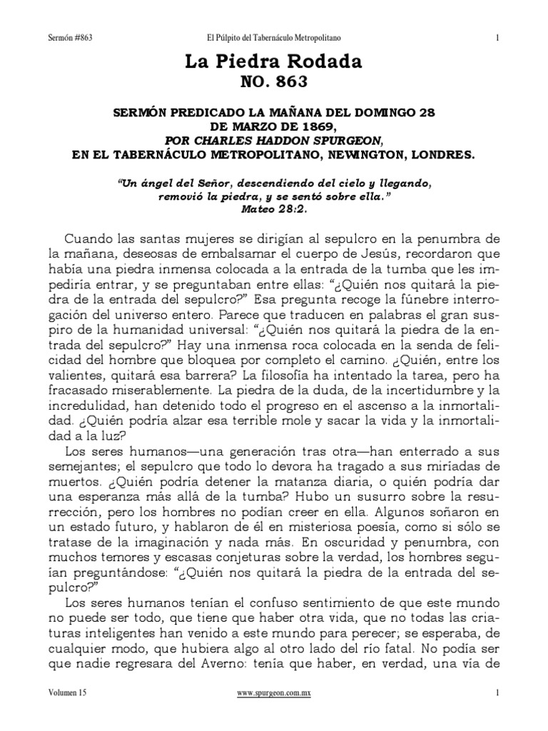 La Piedra Sera Removida PDF La resurrección de Jesús Cristo (título)
