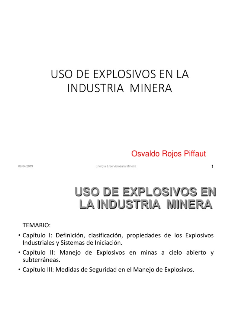 Uso de Explosivos Industria Minera | PDF | Oxígeno | La energía nuclear