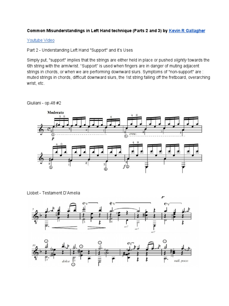 Mastering Left Hand Technique in Guitar | PDF | String Instruments ...