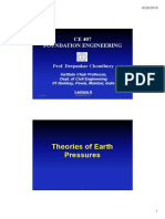 Theories of Earth Pressures: CE 407 Foundation Engineering