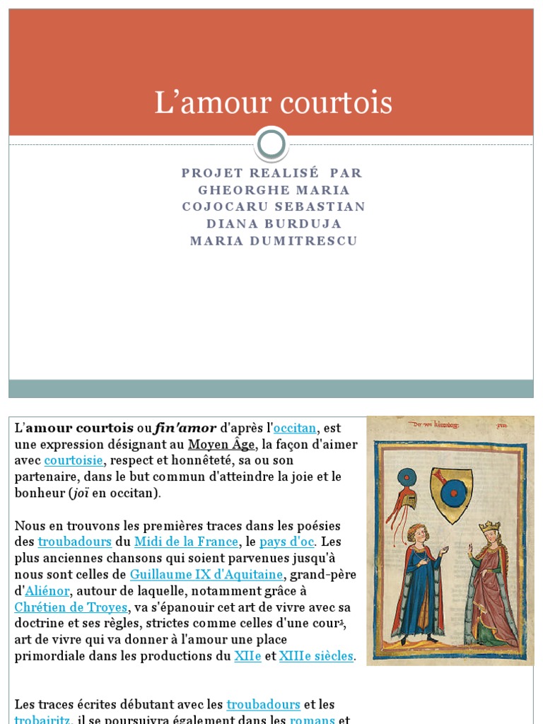 L Amour Courtois Pdf Poesie