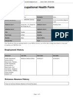 Occupational Health Form: General Details