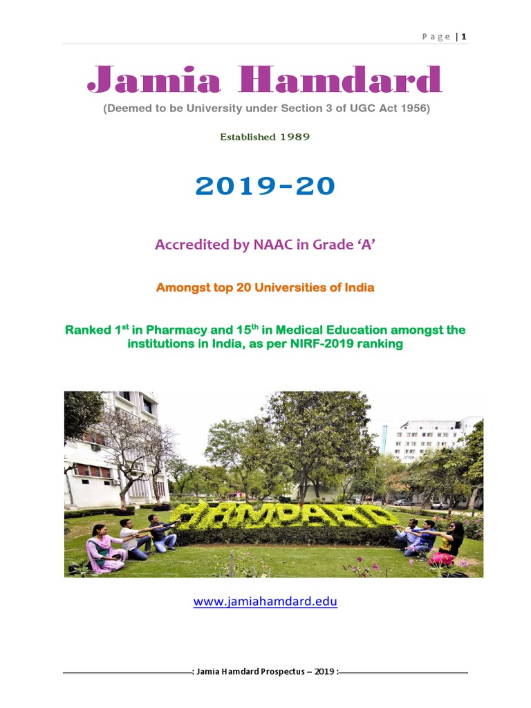 Prospectus 2019 PDF | PDF | Bachelor Of Arts | Postgraduate Education