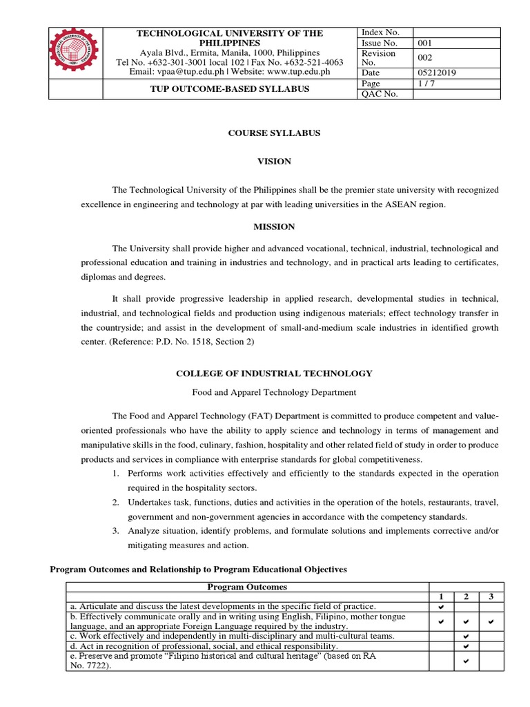 TUP HRM 111 Risk Management as Applied to Safety, Security and