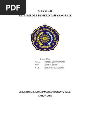 Makalah Tata Kelola Pemerintahan Yang Baik