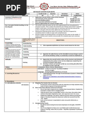 Lesson Plan English10 q3