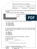 Avaliação Mensal de Matemática 2º Bimestre