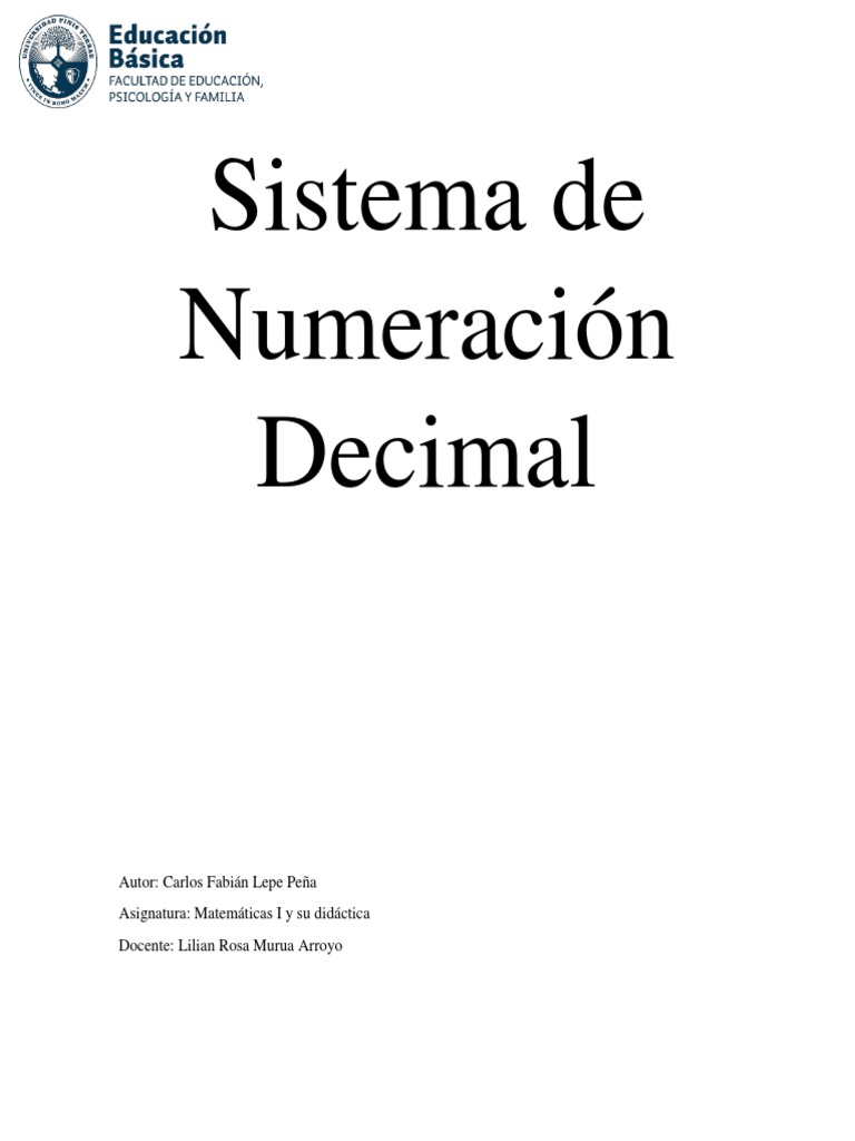 Sistema de Numeracion Decimal | PDF | Decimal | Notación