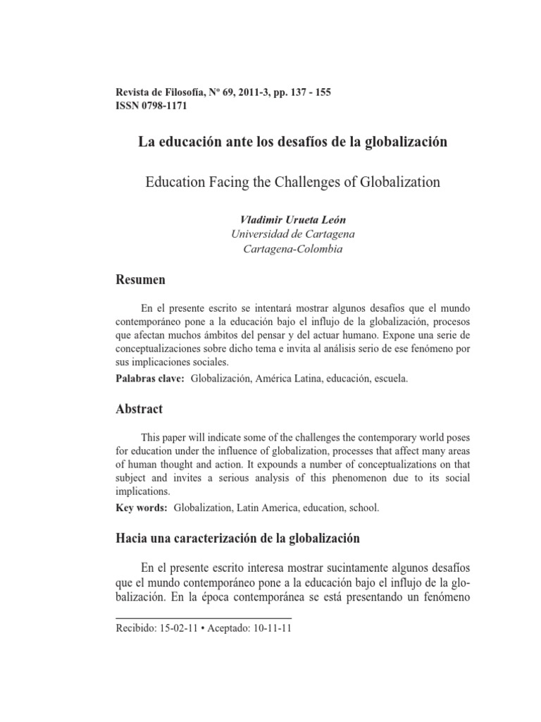 Educación y desafíos de la globalización | PDF | Globalización | Sociedad
