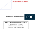 ME6412 Thermal Engineering Lab I 2013 Regulation
