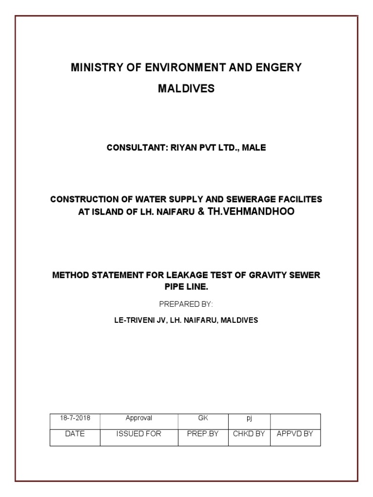 Gravity Sewer Pipe Leakage Testing Method | PDF | Sanitary Sewer ...