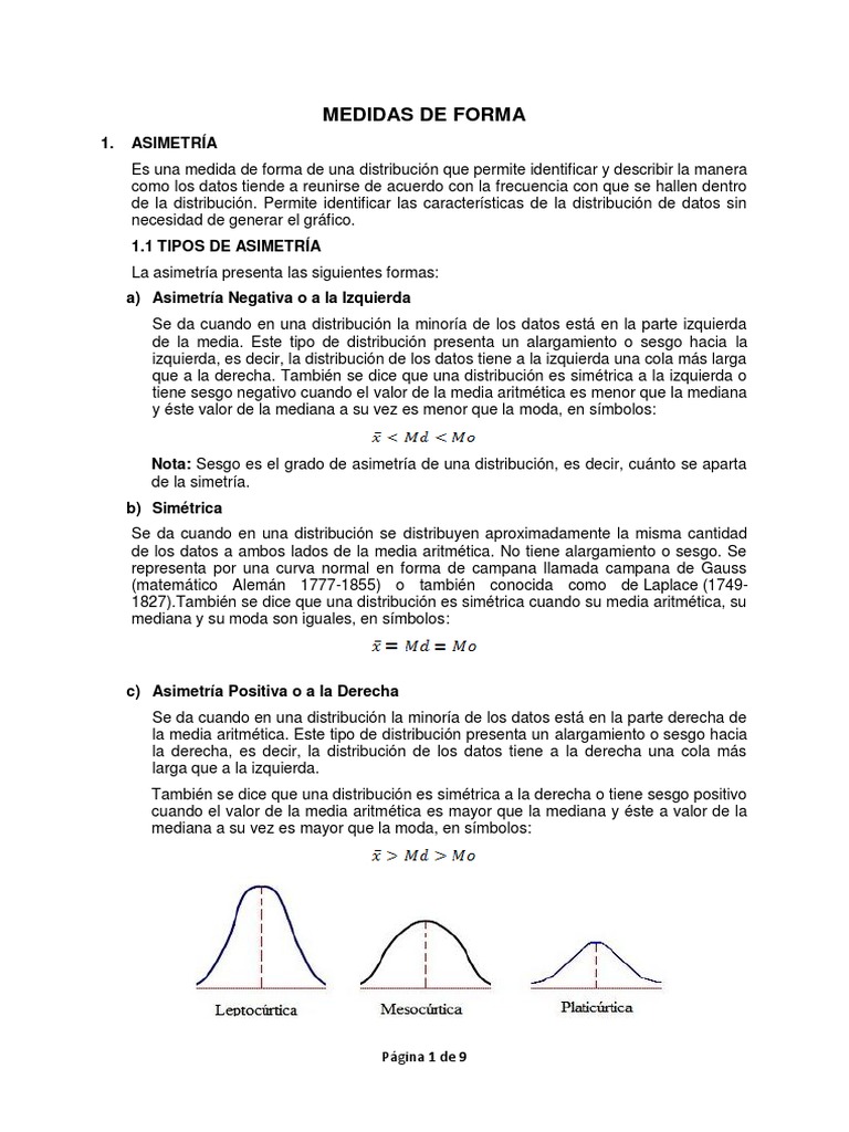 Medidas de Forma PDF | PDF | Oblicuidad | Estadísticas descriptivas