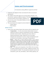 Organisms and Environment: Abiotic Factors