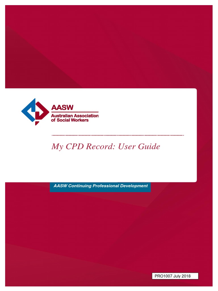 My CPD Record User Guide for AASW | PDF | Websites | Internet