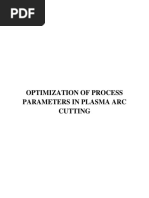 Optimization of Process Parameters in Plasma Arc Cutting