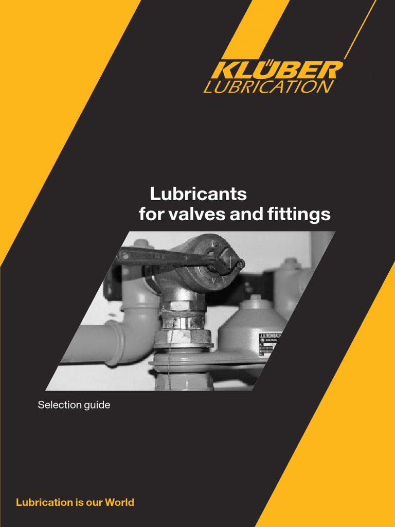 Kluber Lubricants For Valves and Fittings PDF Tap (Valve) Lubricant